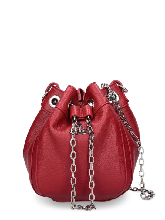 Vivienne Westwood: Small Chrissy faux leather bucket bag - Red - women_0 | Luisa Via Roma