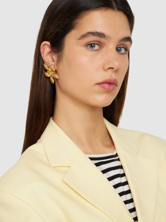 Marni: Puffy flower stud earrings - Gold - women_1 | Luisa Via Roma