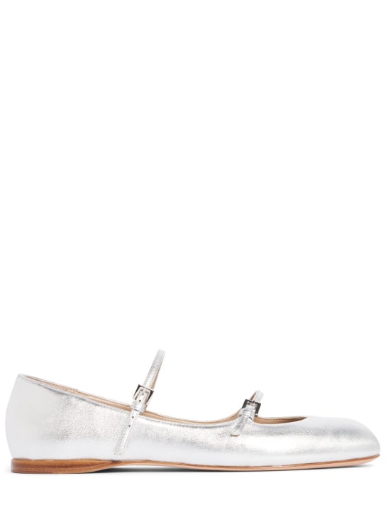 Max Mara: 5mm Circus metallic leather ballerinas - women_0 | Luisa Via Roma