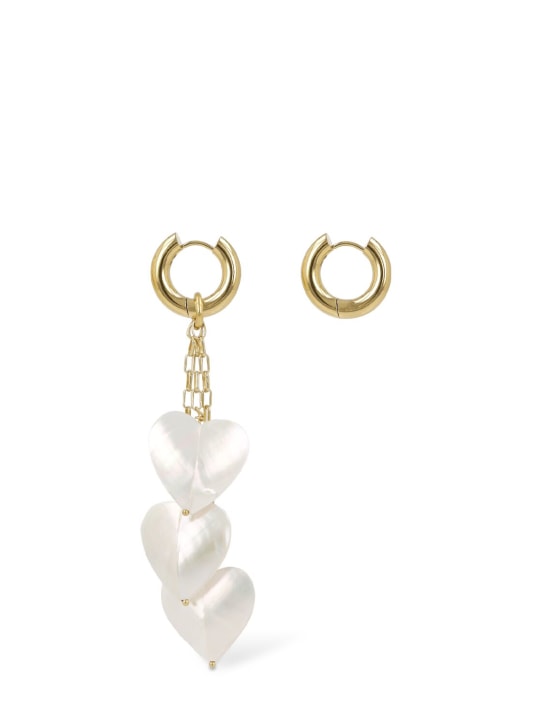 Timeless Pearly: Boucles d'oreilles dépareillées anneaux et cœurs - Blanc/Or - women_0 | Luisa Via Roma