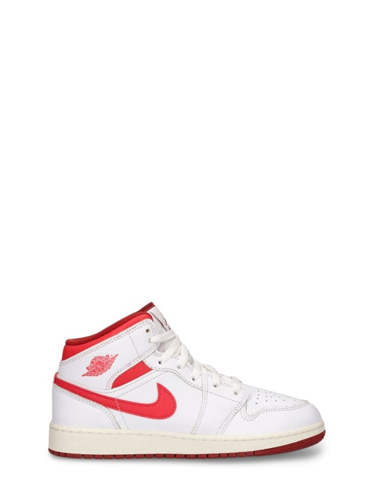 Nike: Sneakers Air Jordan 1 Mid - White/Lobster-d - kids-boys_0 | Luisa Via Roma