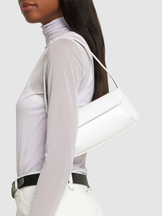 Courreges: Sleek leather shoulder bag - Heritage White - women_1 | Luisa Via Roma