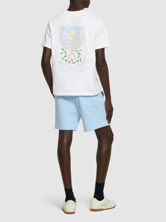 Casablanca: T-shirt imprimé Tennis Pastelle - Blanc - men_1 | Luisa Via Roma