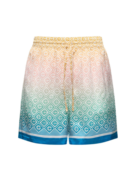 Casablanca: Shorts in seta con coulisse - Multicolore - men_0 | Luisa Via Roma