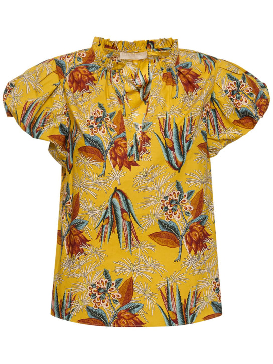 Ulla Johnson: Klara printed cotton top - Yellow/Multi - women_0 | Luisa Via Roma
