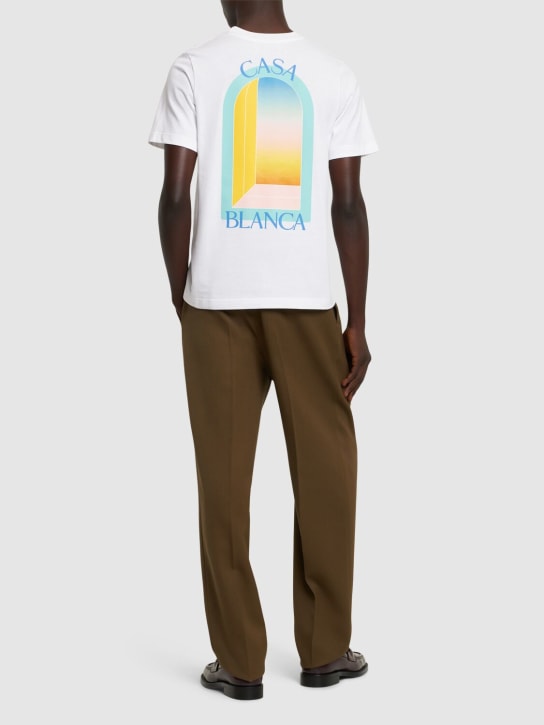 Casablanca: T-Shirt mit Print „L'Arc Colore“ - Weiß - men_1 | Luisa Via Roma