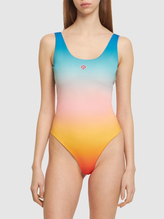 Casablanca: Faded print one piece swimsuit - Multicolor - women_1 | Luisa Via Roma
