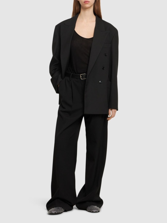 The Garment: Pluto双排扣粘胶纤维混纺西服夹克 - 黑色 - women_1 | Luisa Via Roma