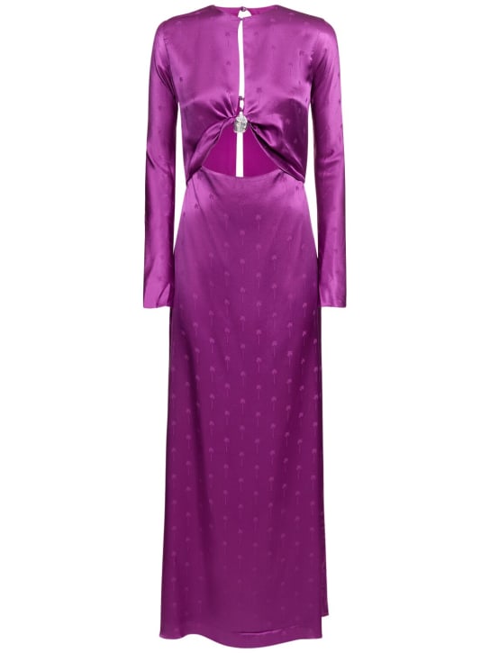 Johanna Ortiz: Leona Valiente silk jacquard maxi dress - Purple - women_0 | Luisa Via Roma