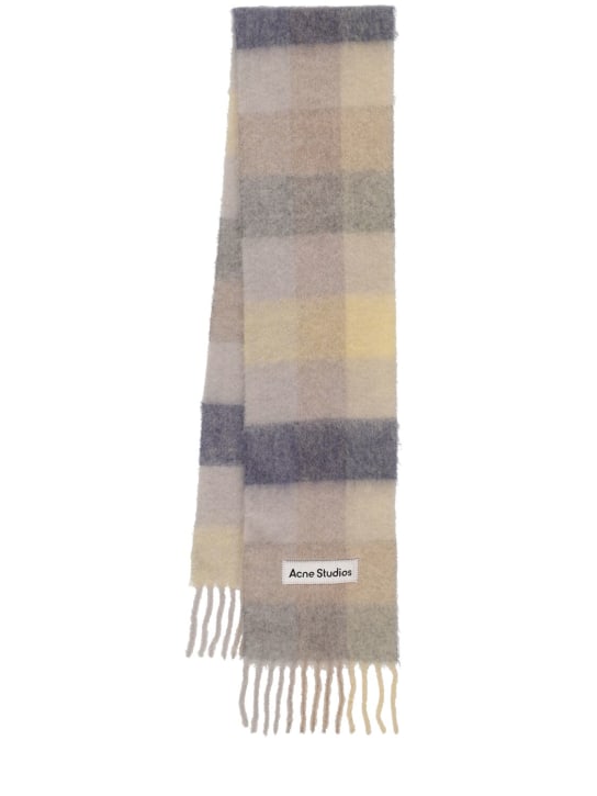 Acne Studios: Vally soft alpaca blend scarf - Beige/Lavender - women_0 | Luisa Via Roma