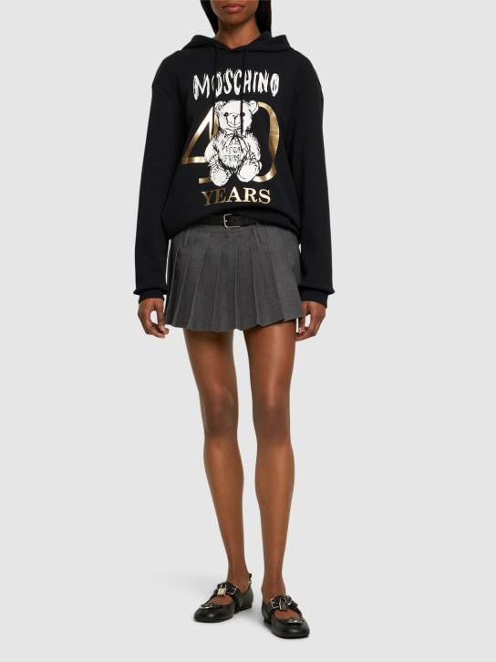 Moschino: Cotton jersey printed logo sweatshirt - Black - women_1 | Luisa Via Roma