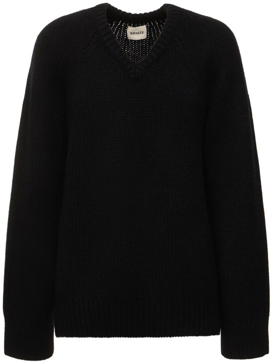Khaite: Nalani cashmere sweater - Siyah - women_0 | Luisa Via Roma