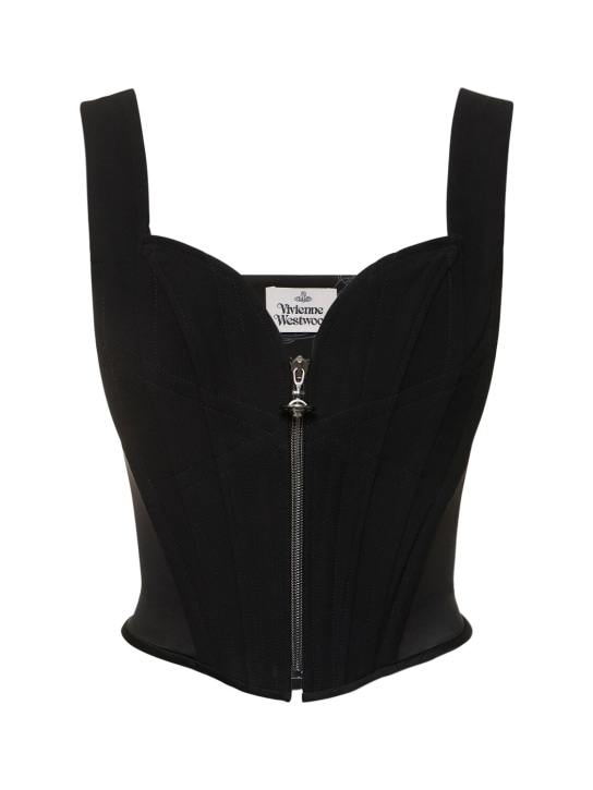 Vivienne Westwood: Classic cady sleeveless corset - Siyah - women_0 | Luisa Via Roma