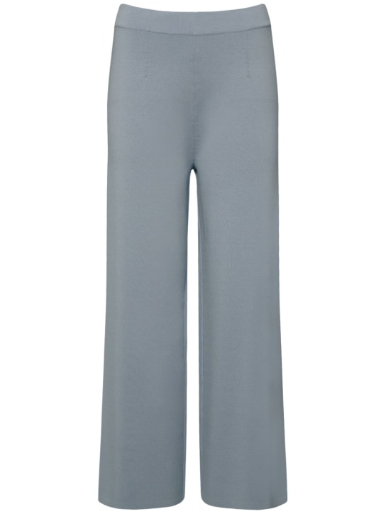 Max Mara: Veles jersey sweatpants - Light Grey - women_0 | Luisa Via Roma
