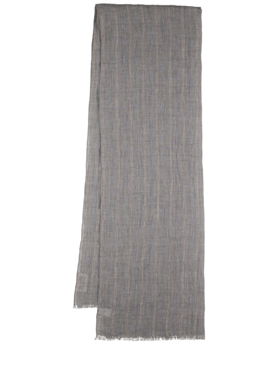 Brunello Cucinelli: Striped linen scarf - women_0 | Luisa Via Roma