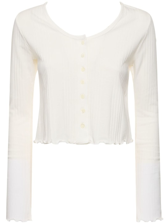A.P.C.: June cotton jersey top - White - women_0 | Luisa Via Roma
