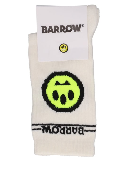 Barrow: Calcetines de algodón acanalados con logo - Blanco - kids-girls_0 | Luisa Via Roma