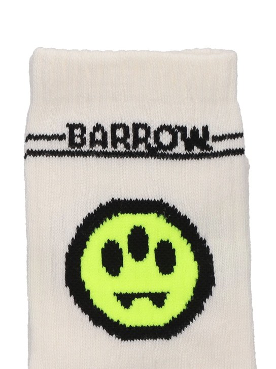 Barrow: Calcetines de algodón acanalados con logo - Blanco - kids-boys_1 | Luisa Via Roma