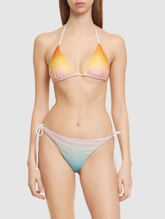 Casablanca: Top bikini a triangolo sbiadito - Multicolore - women_1 | Luisa Via Roma