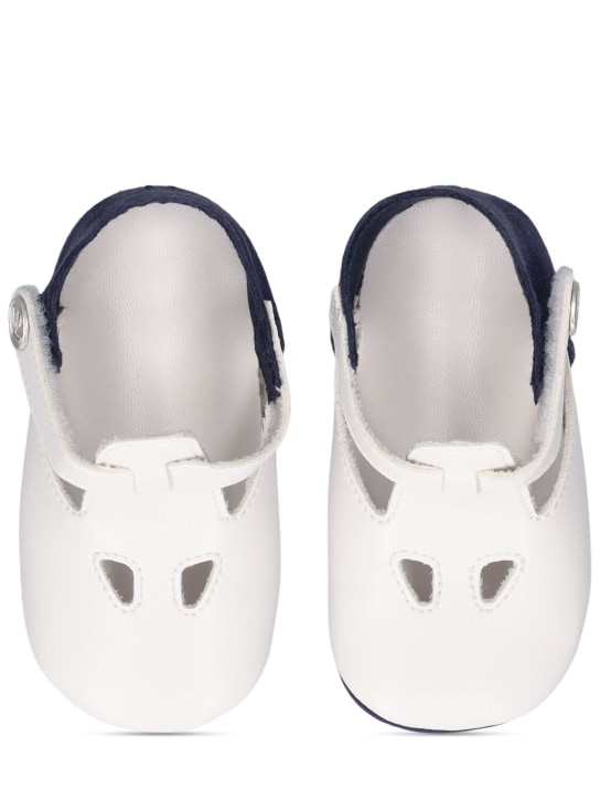 Monnalisa: Chaussures premiers pas en cuir - Blanc - kids-boys_1 | Luisa Via Roma