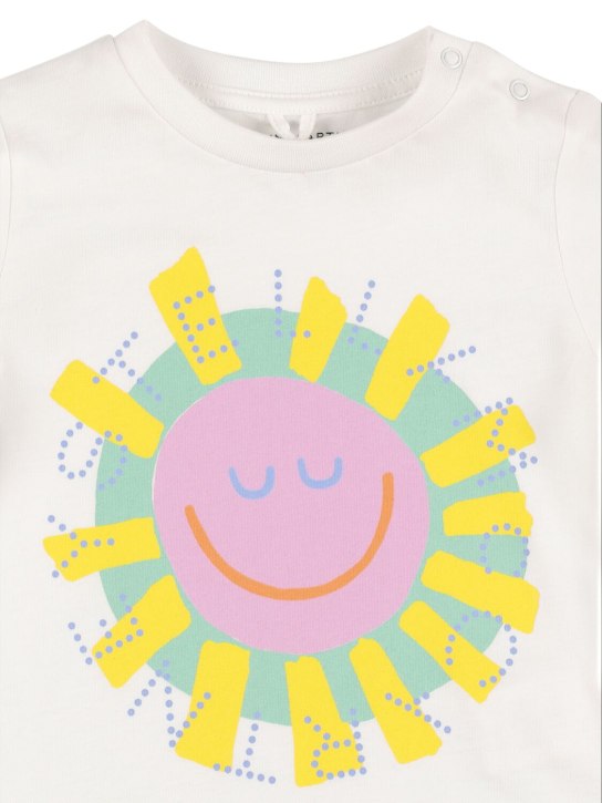 Stella Mccartney Kids: Organic cotton logo printed t-shirt - Beyaz - kids-girls_1 | Luisa Via Roma
