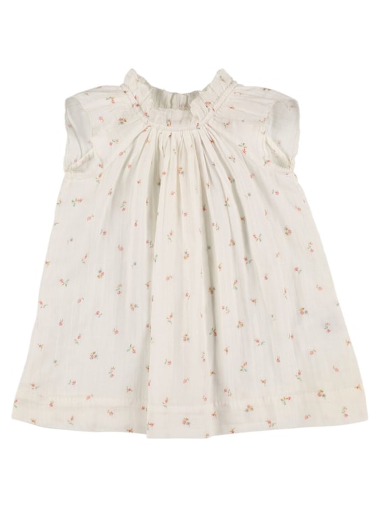 Bonpoint: Embroidered cotton poplin dress - White - kids-girls_0 | Luisa Via Roma