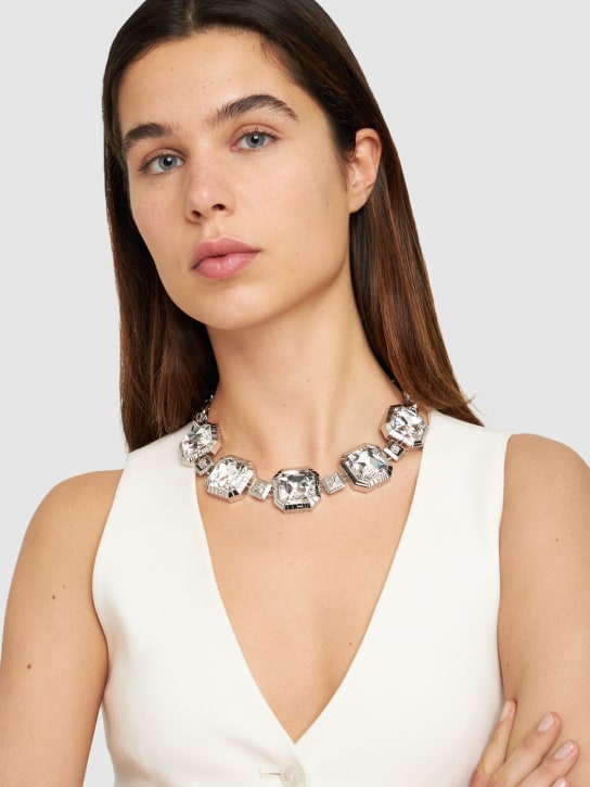 Versace: Kristallkette - Silber/Kristall - women_1 | Luisa Via Roma