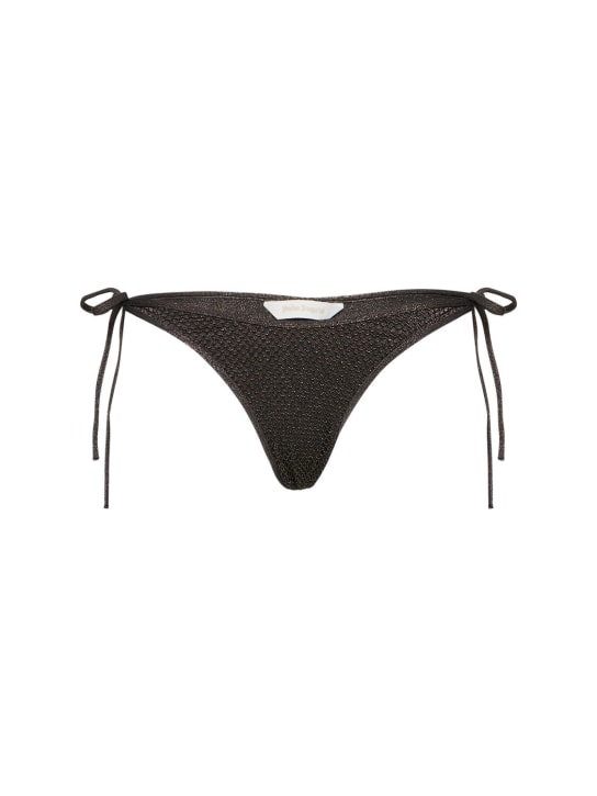 Palm Angels: B lurex v bikini bottoms - Black/Gold - women_0 | Luisa Via Roma
