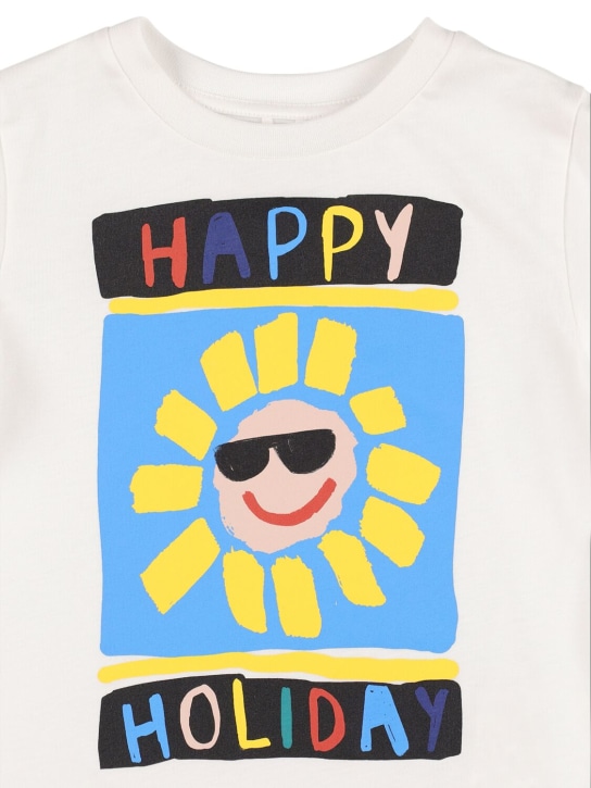 Stella Mccartney Kids: Bedrucktes T-Shirt aus Bio-Baumwolljersey - Weiß - kids-boys_1 | Luisa Via Roma
