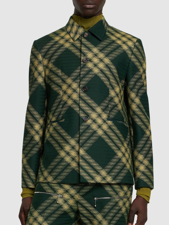 Burberry: Check wool casual jacket - Ivy Check - men_3 | Luisa Via Roma