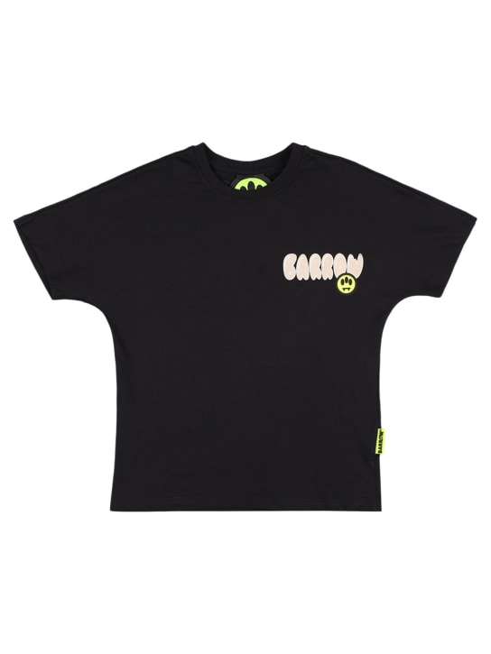 Barrow: Camiseta de jersey de algodón estampada - Negro - kids-boys_1 | Luisa Via Roma