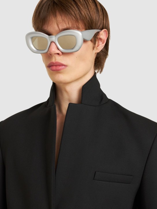 Loewe: Inflated cat-eye sunglasses - Silver - men_2 | Luisa Via Roma