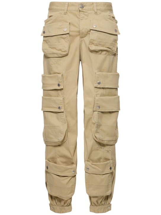 Dsquared2: Pantalon cargo en drill de coton taille mi-haute - Beige - women_0 | Luisa Via Roma