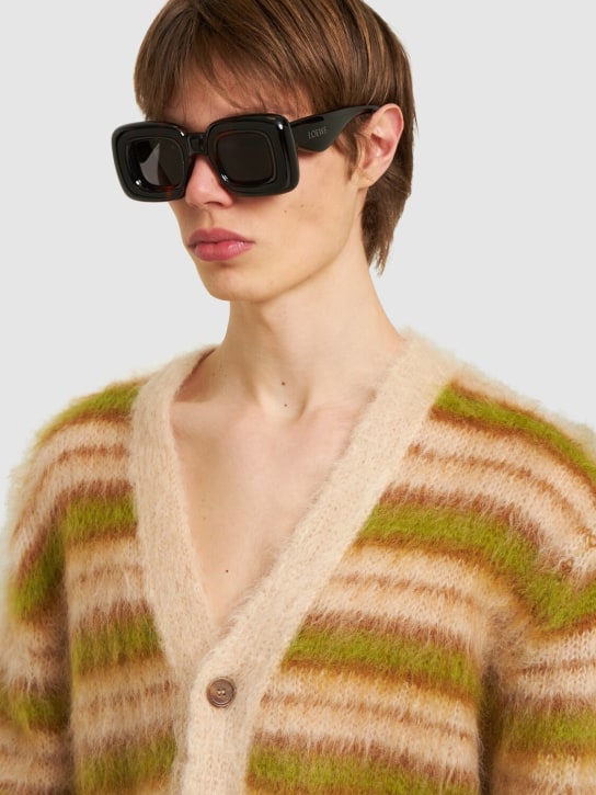 Loewe: Inflated squared sunglasses - Black - men_2 | Luisa Via Roma