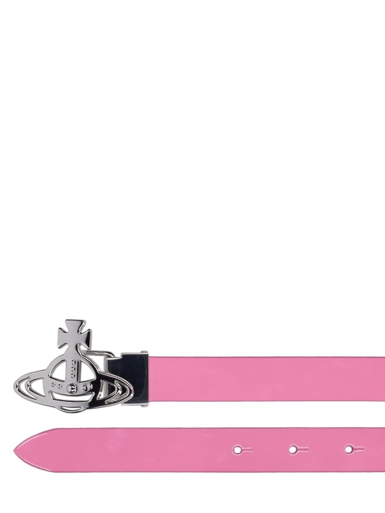 Vivienne Westwood: Small Orb leather buckle belt - Pink - women_1 | Luisa Via Roma
