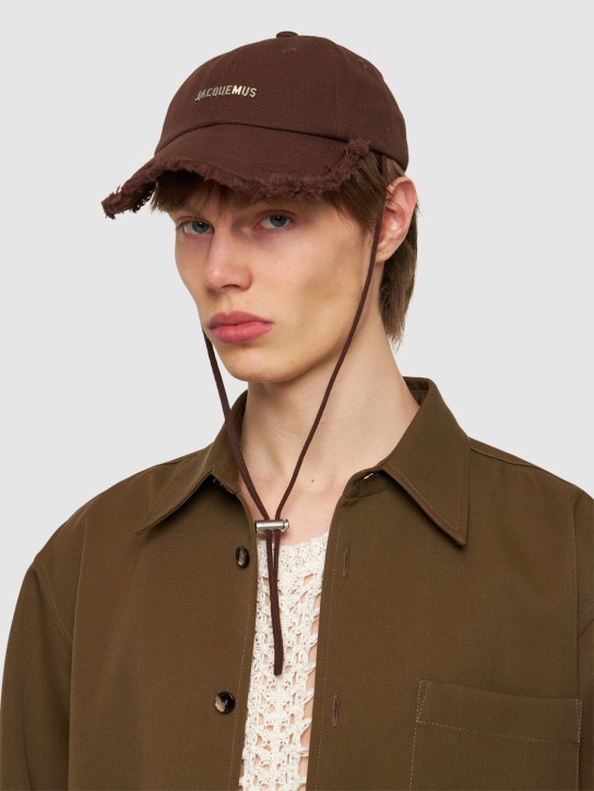 Jacquemus: La Casquette Artichaut cotton hat - Brown - men_1 | Luisa Via Roma