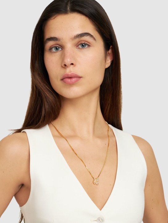 Zimmermann: Bloom pendant necklace - Gold/Pearl - women_1 | Luisa Via Roma
