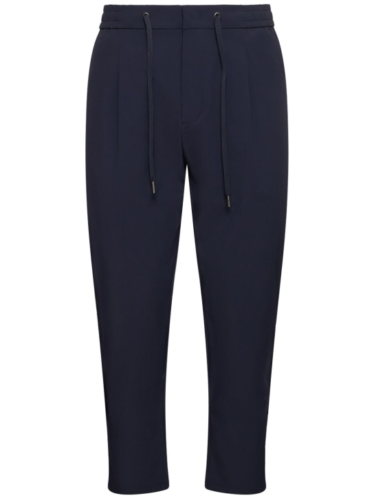 Alphatauri: Pantalones con cordón ajustable - Azul Marino - men_0 | Luisa Via Roma