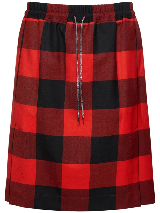 Vivienne Westwood: 格纹羊毛半身裙 - 红色/黑色 - men_0 | Luisa Via Roma