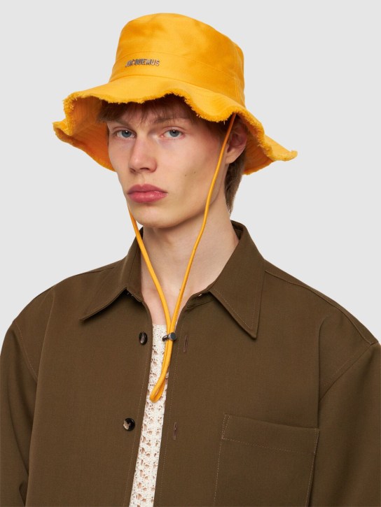 Jacquemus: Le Bob Artichaut cotton bucket hat - Orange - men_1 | Luisa Via Roma