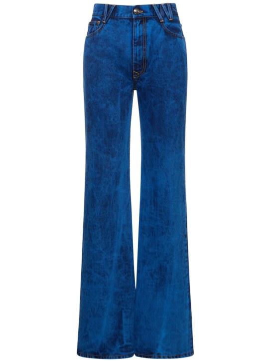 Vivienne Westwood: Jean ample évasé en denim taille haute Ray - Bleu - women_0 | Luisa Via Roma