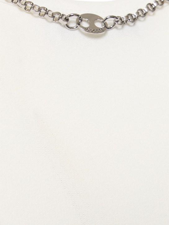 Rabanne: Jersey crepe embellished mini dress - White - women_3 | Luisa Via Roma