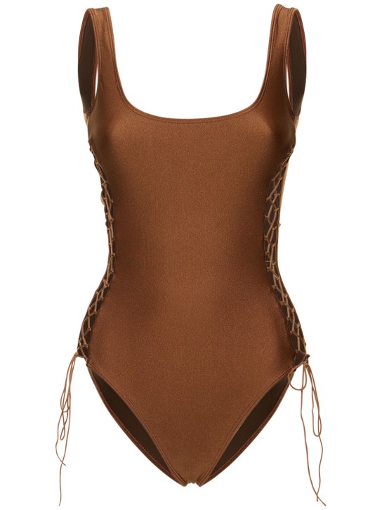 Leslie Amon: Donatella one piece swimsuit - Brown - women_0 | Luisa Via Roma