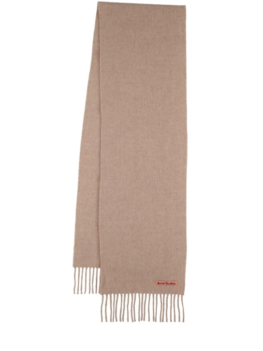 Acne Studios: Canada skinny wool scarf - Oatmeal Melange - women_0 | Luisa Via Roma