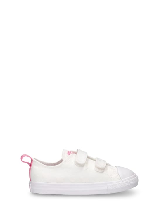 Converse: Embossed canvas strap sneakers - Beyaz - kids-girls_0 | Luisa Via Roma