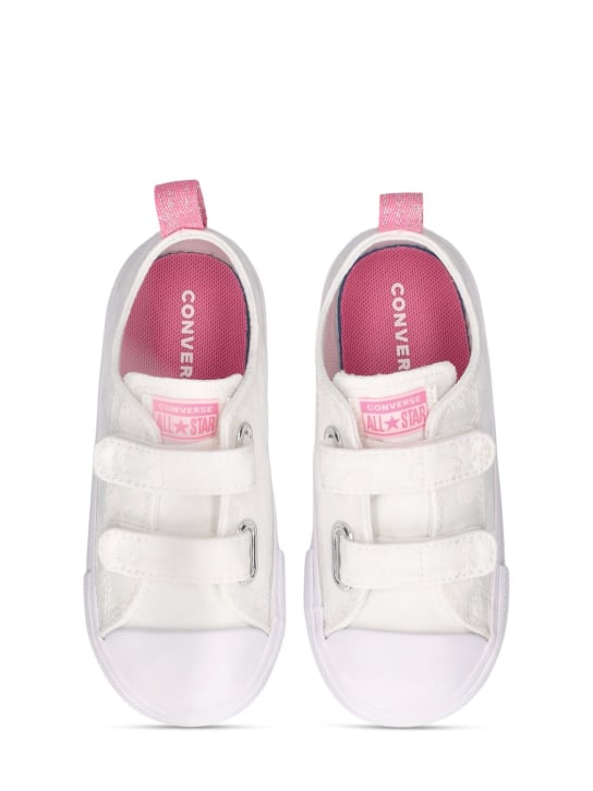 Converse: Embossed canvas strap sneakers - Beyaz - kids-girls_1 | Luisa Via Roma