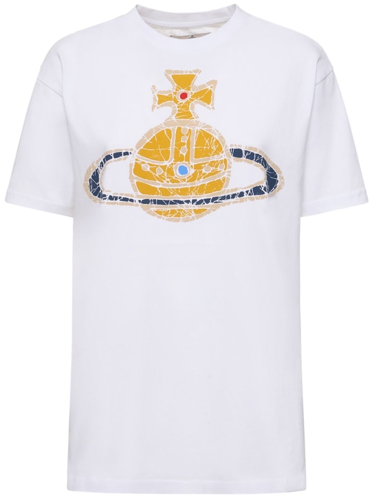 Vivienne Westwood: Time Machine classic logo print t-shirt - Beyaz - women_0 | Luisa Via Roma