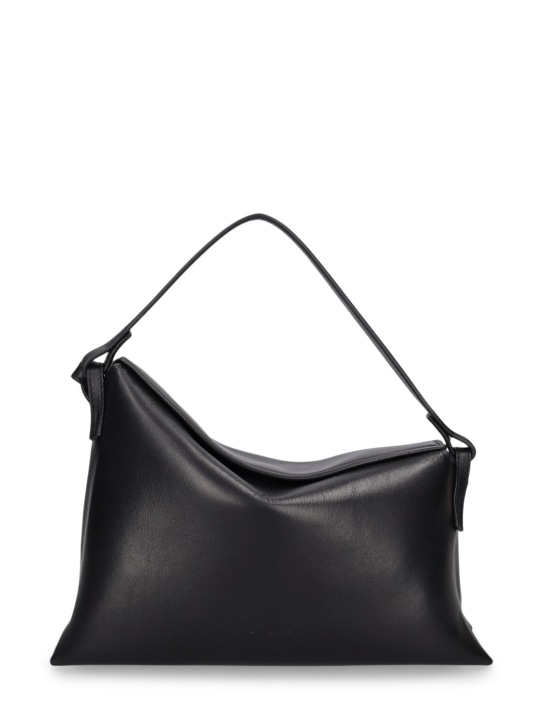 Aesther Ekme: Mini Lune smooth leather shoulder bag - Black - women_0 | Luisa Via Roma