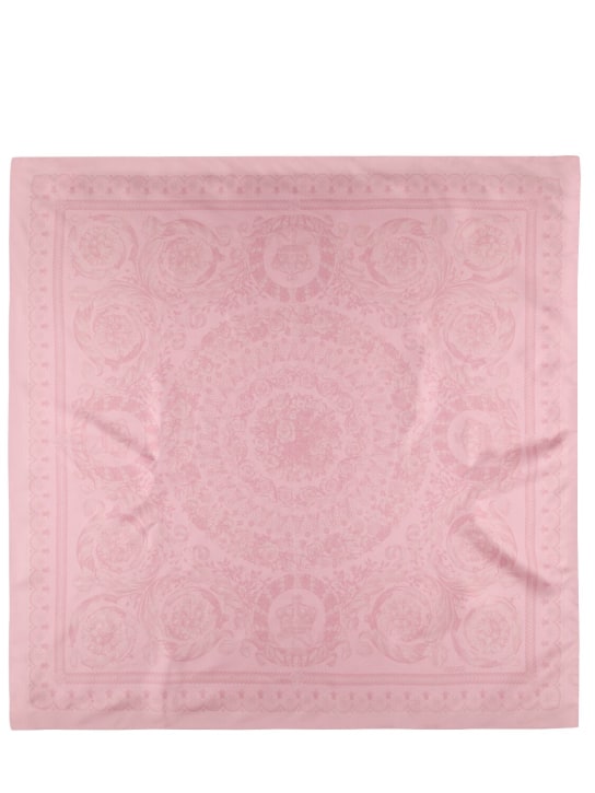 Versace: Printed silk twill scarf - Light Pink - women_0 | Luisa Via Roma