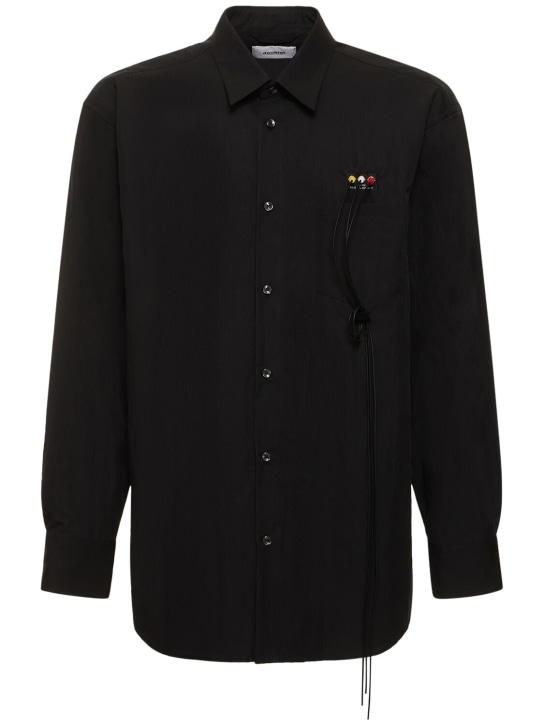 Doublet: Cable cotton blend shirt - Black - men_0 | Luisa Via Roma